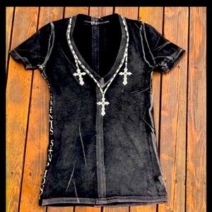 Ladies Saint Sinphony Cross V-neck Top
